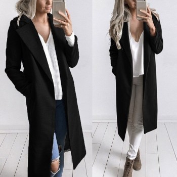 Winter Coats and Jackets Women 2019 Plus Size Long Wool Coat Warm Korean Elegant Vintage Coat Female Cloak Cape Khaki Jacket